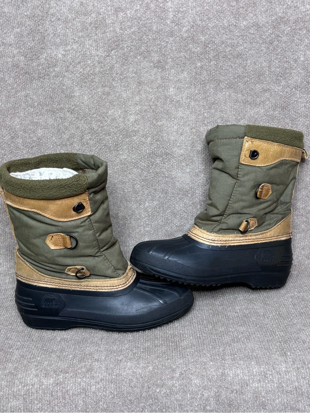 Vintage Sorel Size 8 Insulated Snow Boots Green Winter Boots